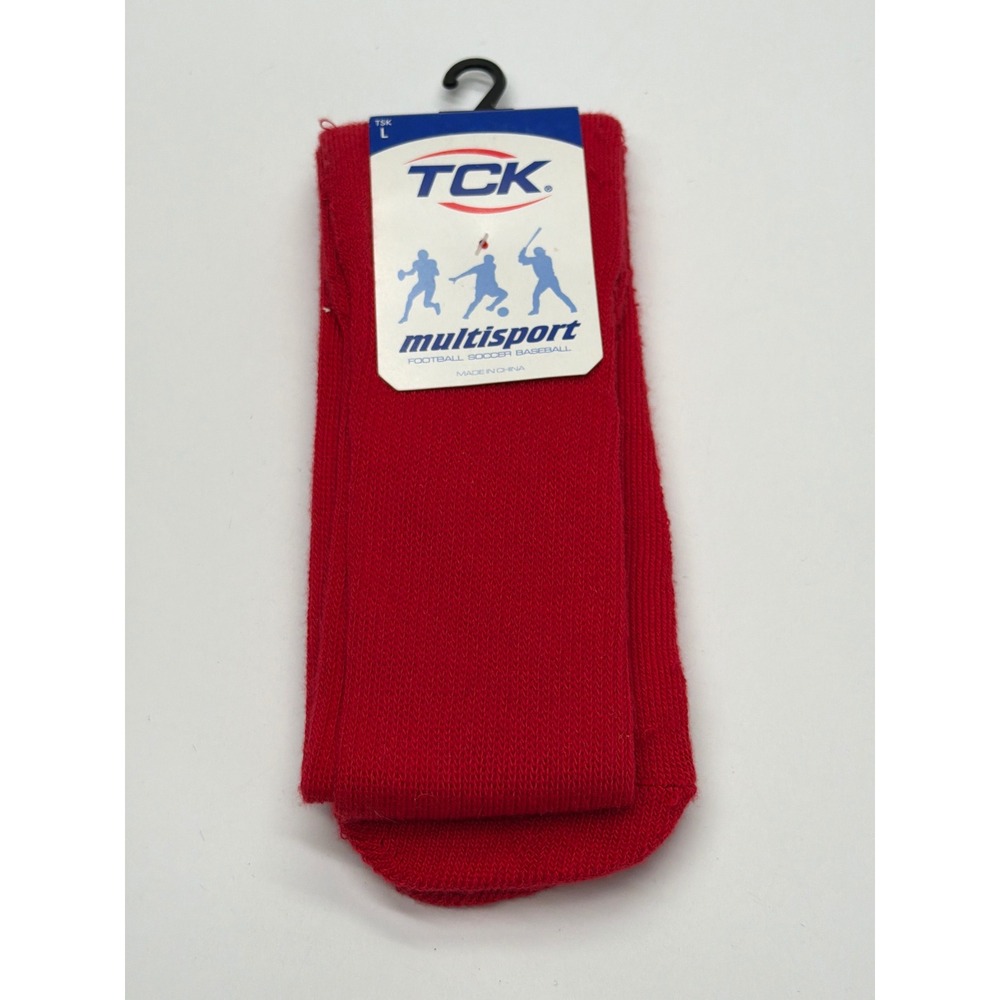 TCK Multisport Athletic Socks Red Over the Calf Football Soccer Baseball TSK L